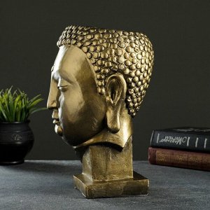 Кашпо-органайзер "Голова Будды" бронза 27х16см