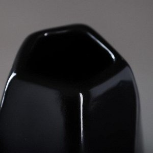 Набор кашпо с вазой "Геометрия", 0,38 и 0,25 л, 9,5 / 19 см, черный