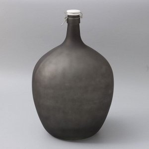 Бутыль стеклянный GJA. Марани, 25 л, с фарфоровой крышкой, с бугельным замком, цвет чёрный