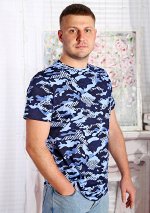 Футболка камуфляж (синий) 3-318б