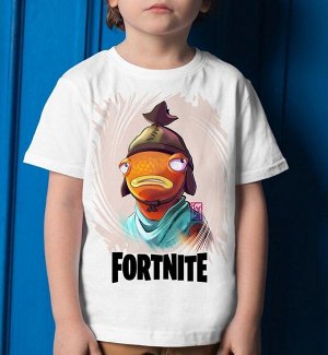 NETMAEK.RU Футболка фортнайт карась - 3xs (7-8 лет) рост 122-128 - белая