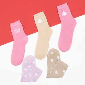 Набор новогодних женских носков "Winter" р. 36-39 (23-25 см), 5 пар