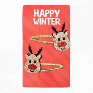 Новогодний подарочный набор для девочки KAFTAN "Happy winter" носки 18-20 см и аксессуары