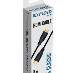 Кабель EXPLOYD EX-K-993 Кабель HDMI-HDMI V1.4 3М круглый чёрный
