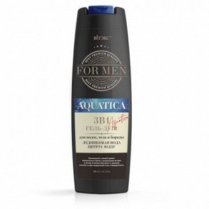 FOR MEN AQUATICA 3в1 Гель для душа для волос, тела и бороды  ЛЕДНИКОВАЯ ВОДА и ЦИТРУС /400