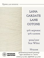Пряжа для вязания Lanecardate, 200 гр.,Star White