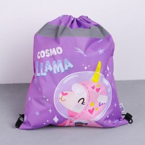 Мешок для обуви со светоотражающим элементом Cosmo Llama, размер 41х34 см