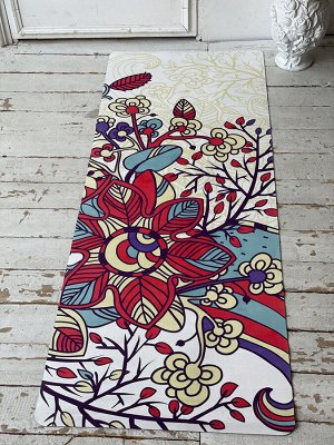 Коврик для йоги замшевый с мандалой FLOWERS 183*68*03 см