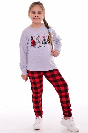 Пижама детская 7-298 (светло-серый) Елки