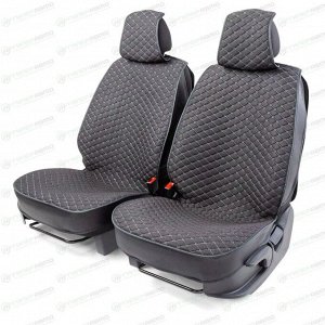 Чехлы-накидки Autoprofi CarPerformance для передних сидений, лён крупного плетения, черный цвет, каркасные, 2 предмета