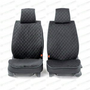 Чехлы-накидки Autoprofi CarPerformance для передних сидений, алькантара, черный цвет, каркасные, 2 предмета