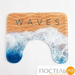 Коврик для ванной Этель "Waves", 50х40 см, велюр   5399402
