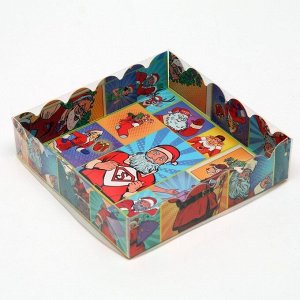 Коробочка для печенья "Pop-art новогодние супергерои", 12 х 12 х 3 см, 1 шт.