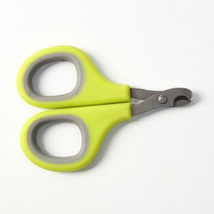 Пижон Ножницы-когтерезы с мягкими ручками, отверстие 8 мм, зелёно-серые