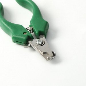 Когтерез боковой малый с фигурными ручками, отверстие 9 мм, зелёный