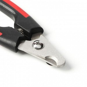 Пижон Когтерез боковой малый с закругленными резиновыми ручками,отверстие 8 мм,чёрный с красным