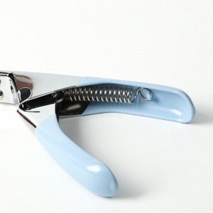 Когтерез-гильотина с прорезиненной ручкой, отверстие 7 мм, голубой