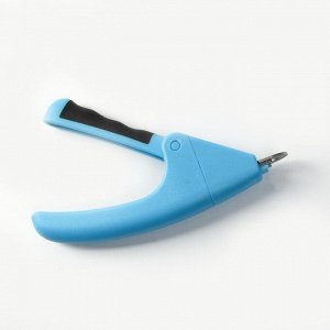 Пижон Когтерез-гильотина с нескользящей ручкой, корпус пластик, отверстие 9 мм, голубой с серым
