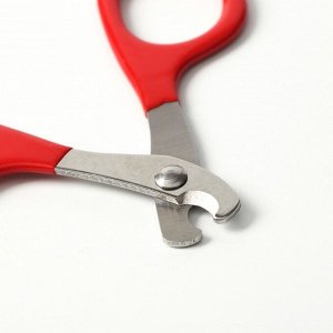 Пижон Ножницы-когтерез с удлиненным упором для пальцев, отверстие 7 мм, красные