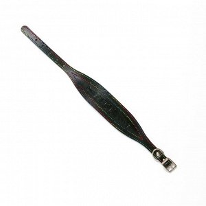Ошейник кожаный двухслойный тиснёный «Селёдка», чёрный (35-41х1.6 см)