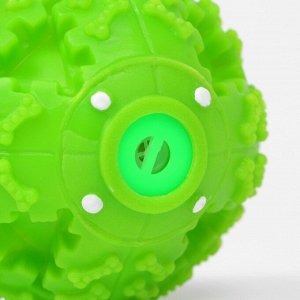 Квакающий мяч для собак большой, жёсткий, 9,5 см, зелёный