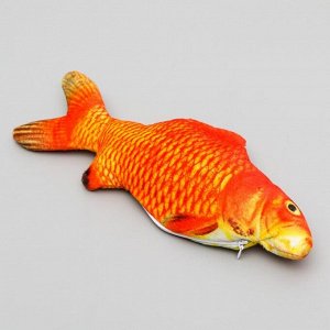 Игрушка Рыба с двигающимся хвостом+USB-зарядка, 25 см, оранжевая