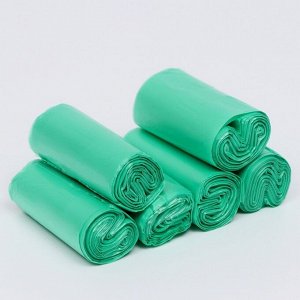 БИО Пакеты "Пижон" для уборки за собаками, 24 х 28 см, 10 мкм, 6 х 20 шт, зелёные