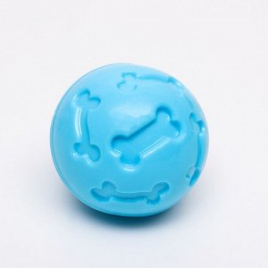 Мяч под лакомства, утолщённый TPR, 7 см, голубой
