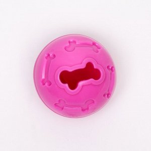 Мяч под лакомства, утолщённый TPR, 7 см, розовый