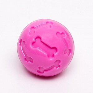 Мяч под лакомства, утолщённый TPR, 7 см, розовый