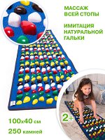 Коврик массажный &quot;Ортопед&quot; 100х40 см цвет синий