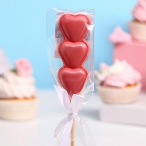 Шоколад фигурный «Сердца» рубиновый, 25 г