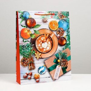 Пакет подарочный "Новогодний обед" 33*42,5*10 см