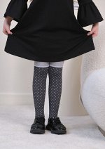 Колготки для девочки с имитацией чулков, цвет серый