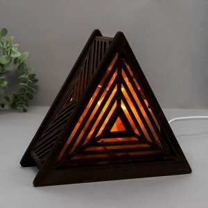 Соляной светильник с диммером "Пирамида" Е14 15Вт 1кг белая соль 17х19х7см