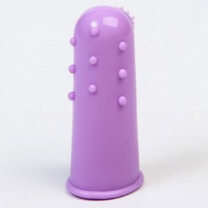 Зубная щётка детская, силиконовая, на палец, цвет фиолетовый