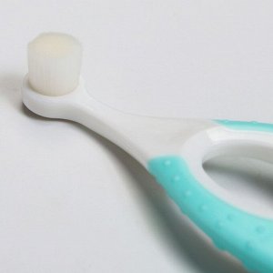 Детская зубная щетка, нейлон, с ограничителем, цвет бирюзовый