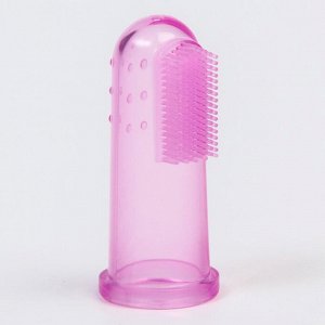 Силиконовая зубная щётка-напальчник, от 0 мес., цвет розовый