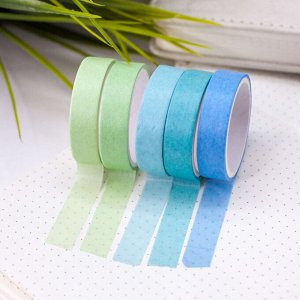 Набор декоративного скотча "Multicolor tone", green - blue, mix