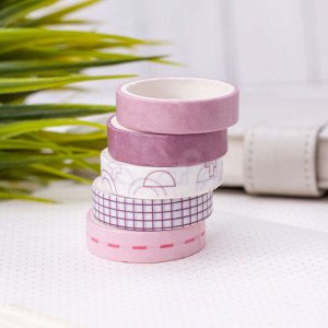 Набор декоративного скотча "Patterns", pink series, mix