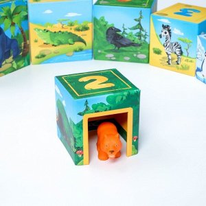 ЛАС ИГРАС Развивающая игра «Умные кубики. Изучаем животных», 1+