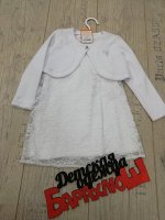 Комплект (Платье + Болеро) (98, белый, Все на праздник)