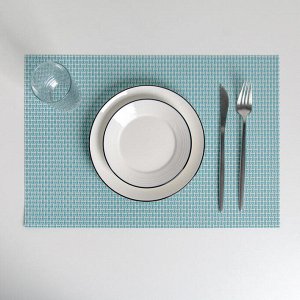 Салфетка кухонная «Плетение», 45×30 см, цвет голубой