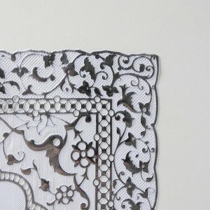 Салфетка ажурная «Розали», 84×40 см, ПВХ, цвет серебро