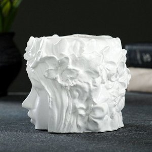 Горшок-органайзер «Лицо девушки», гипс, 350 мл, 12x10x12 см, белый