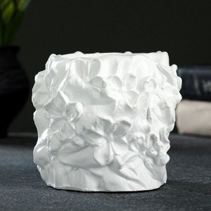 Горшок-органайзер «Лицо девушки», гипс, 350 мл, 12x10x12 см, белый