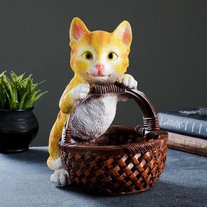 Фигурное кашпо "Котенок с лукошком в лапах"