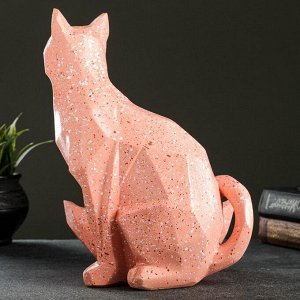 Подставка для мелочей "Кот полигональный" розовый,  29х23х20см