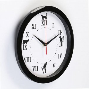 Часы настенные "Кошки", плавный ход, d=28 см