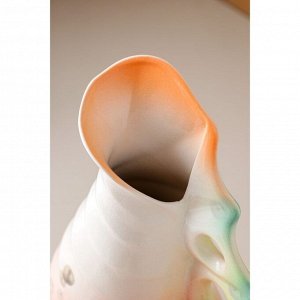 Ваза керамика настольная "Горизонтальная ракушка", оранжевая, 36 см